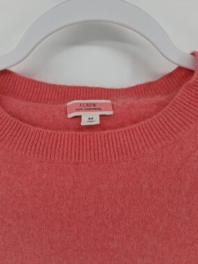 J. Crew Coral Cashmere Crewneck Sweater